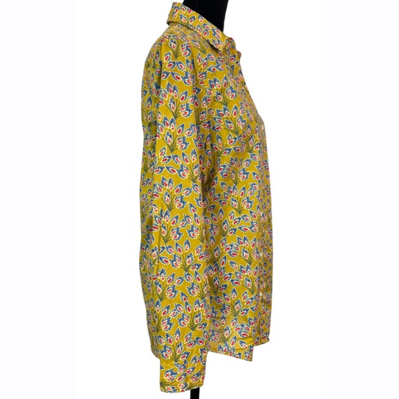 J. McLaughlin Womens Multicolor Gold Red Blue Long Sleeve Button Up Shirt - Picture 4 of 9